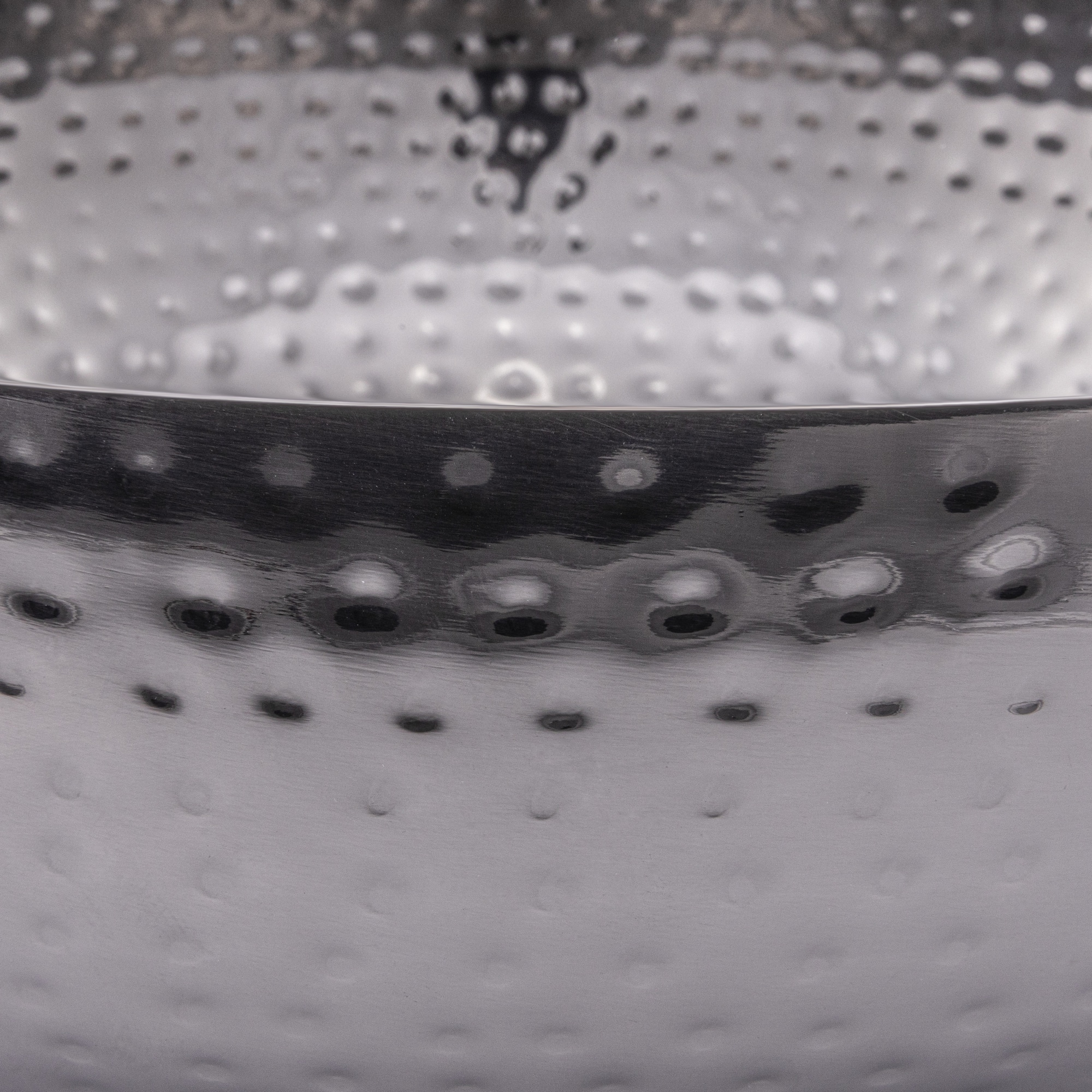 Hello Honey® 14" Oxidized Silver Round Hammered Metal Bowl